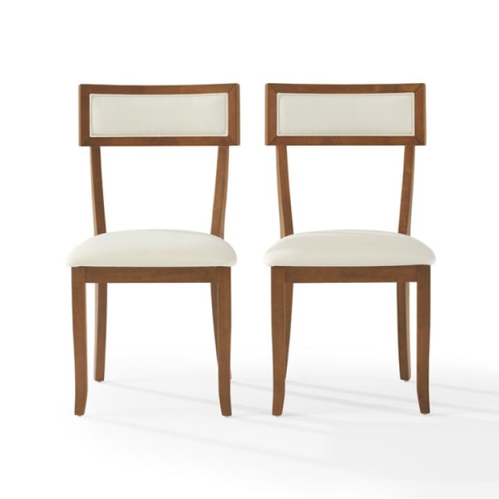 Cream Upholstered Alessia Dining Chairs, Set of 2