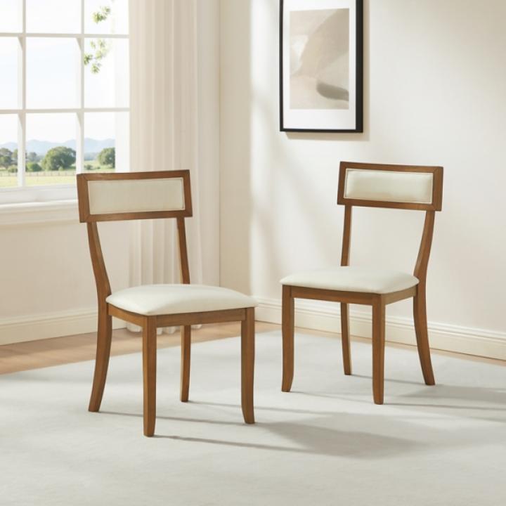 Cream Upholstered Alessia Dining Chairs, Set of 2