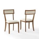 Cream Upholstered Alessia Dining Chairs, Set of 2