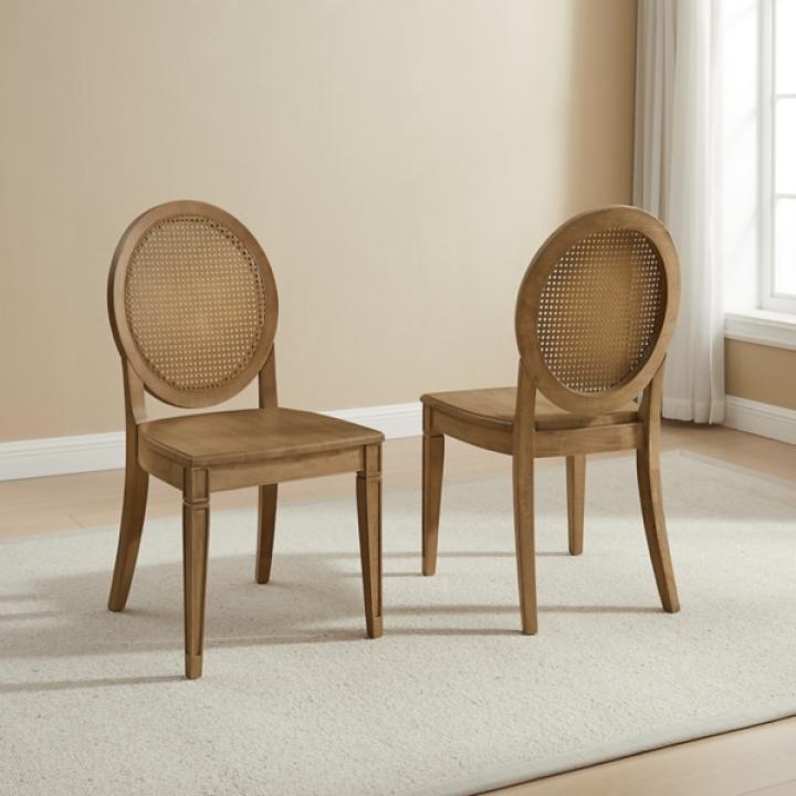 Driftwood Cane Katia Dining Chairs, Set of 2