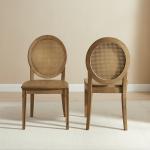Driftwood Cane Katia Dining Chairs, Set of 2