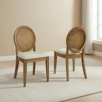 Cane Upholstered Katia Dining Chairs, Set of 2
