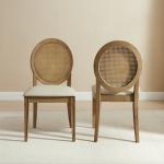 Cane Upholstered Katia Dining Chairs, Set of 2