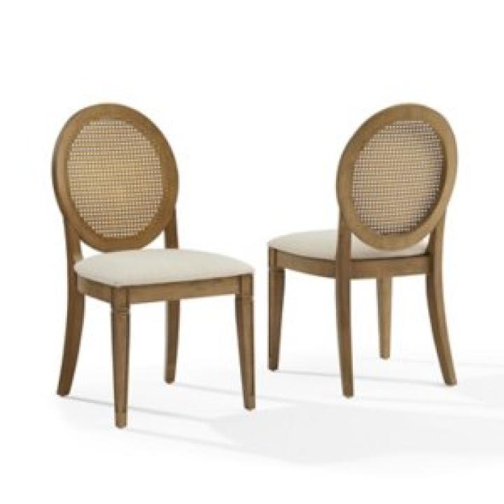 Cane Upholstered Katia Dining Chairs, Set of 2