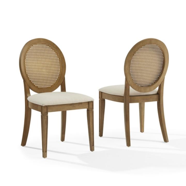Cane Upholstered Katia Dining Chairs, Set of 2