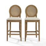 Cane Upholstered Katia Counter Stools, Set of 2