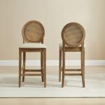 Cane Upholstered Katia Counter Stools, Set of 2