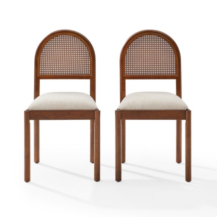 Cream Upholstered Kennedy Dining Chairs, Set of 2