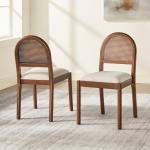 Cream Upholstered Kennedy Dining Chairs, Set of 2