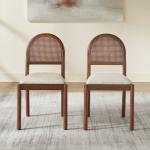 Cream Upholstered Kennedy Dining Chairs, Set of 2