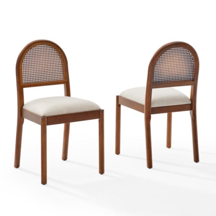 Cream Upholstered Kennedy Dining Chairs, Set of 2
