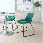 Green Tufted Tammy Dining Chairs, Set of 2