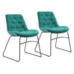 Green Tufted Tammy Dining Chairs, Set of 2