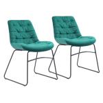 Green Tufted Tammy Dining Chairs, Set of 2