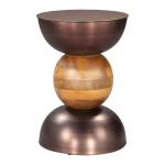 Bronze Metal and Wood Tripoli Accent Table