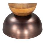 Bronze Metal and Wood Tripoli Accent Table