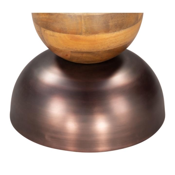 Bronze Metal and Wood Tripoli Accent Table