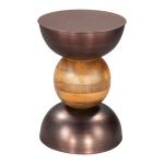 Bronze Metal and Wood Tripoli Accent Table