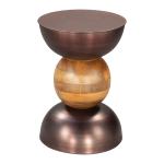 Bronze Metal and Wood Tripoli Accent Table