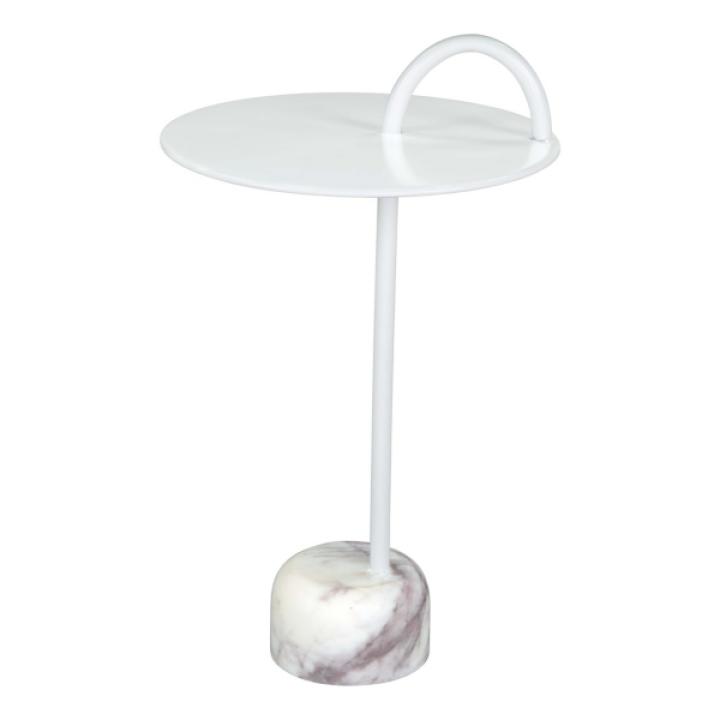 White Metal and Marble Will Accent Table