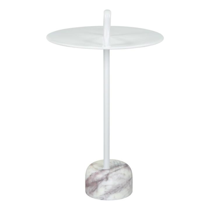 White Metal and Marble Will Accent Table
