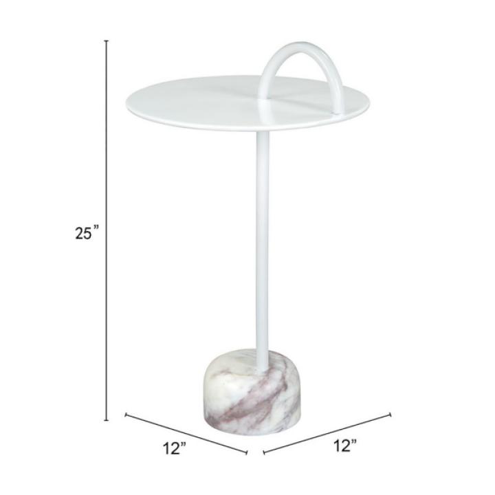 White Metal and Marble Will Accent Table