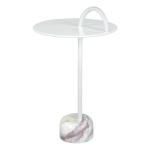 White Metal and Marble Will Accent Table