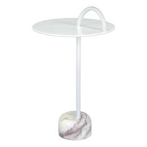 White Metal and Marble Will Accent Table