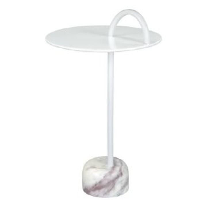 White Metal and Marble Will Accent Table
