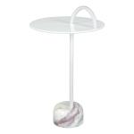 White Metal and Marble Will Accent Table