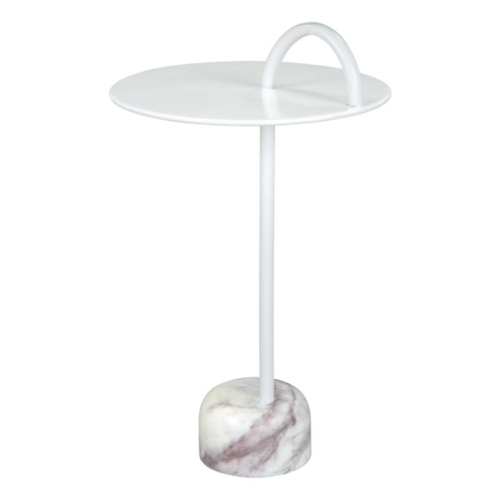 White Metal and Marble Will Accent Table