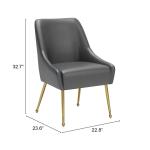 Gray Faux Leather Max Dining Chair