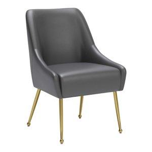 Gray Faux Leather Max Dining Chair