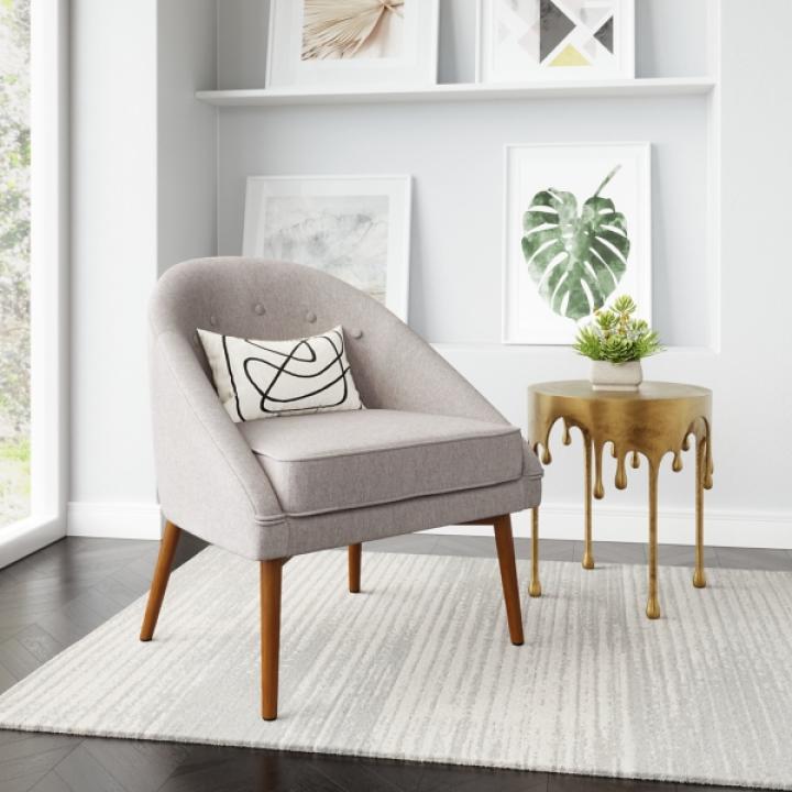 Gray Tufted Carter Accent Chair