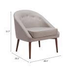 Gray Tufted Carter Accent Chair