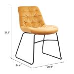 Yellow Tufted Tammy Dining Chairs, Set of 2