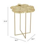 Gold Metal Lotus Accent Table