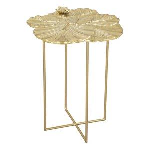 Gold Metal Lotus Accent Table