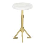 White Marble and Gold Metal Maurice End Table