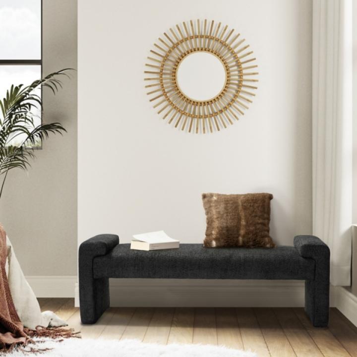 Black Severin Upholstered Bench