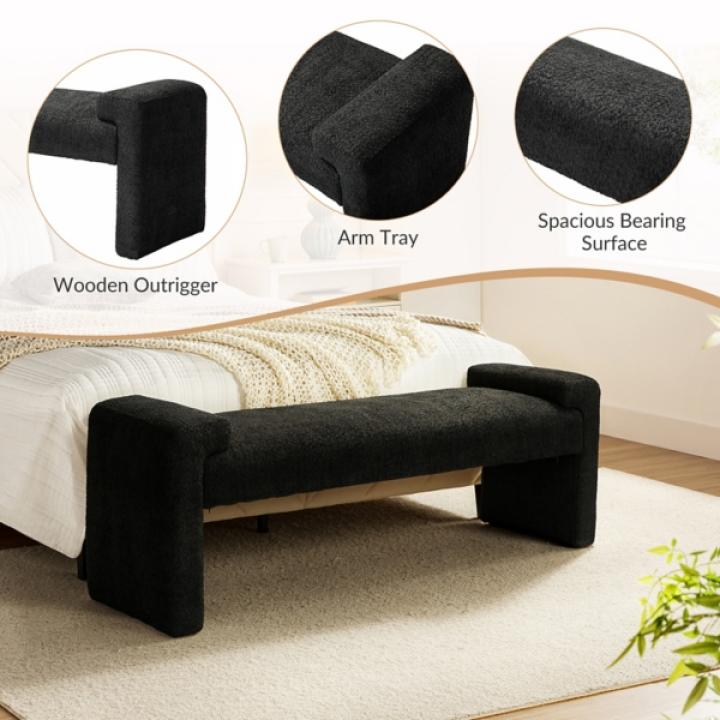 Black Severin Upholstered Bench