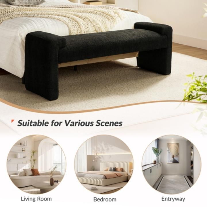 Black Severin Upholstered Bench