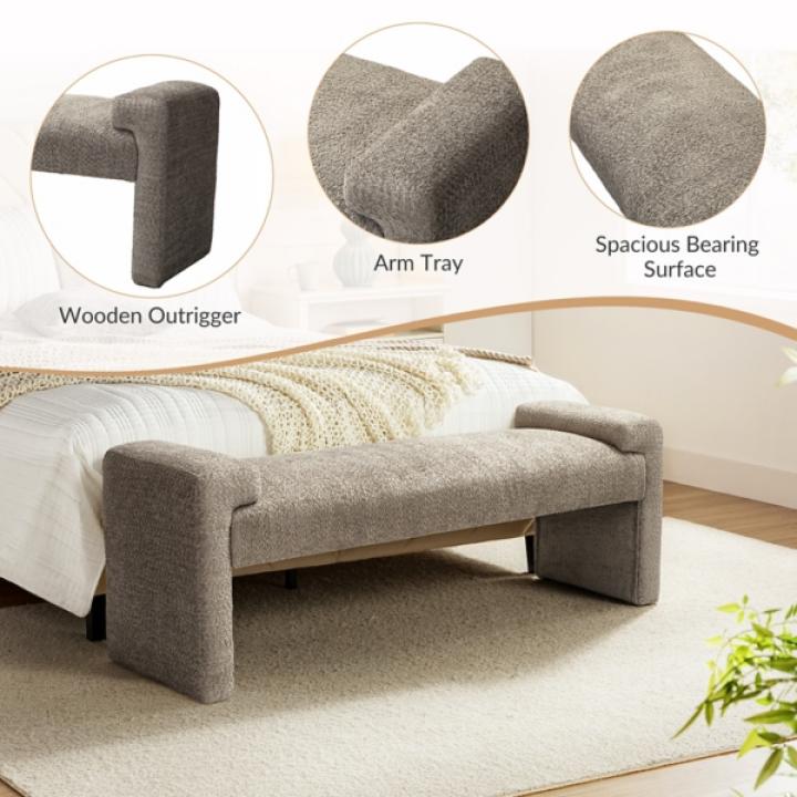 Gray Severin Upholstered Bench