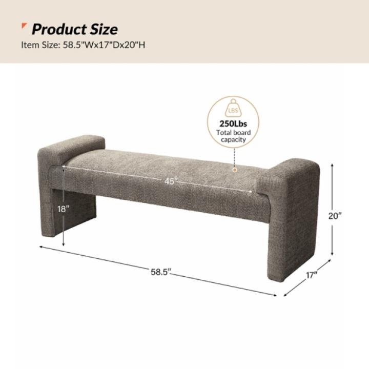 Gray Severin Upholstered Bench