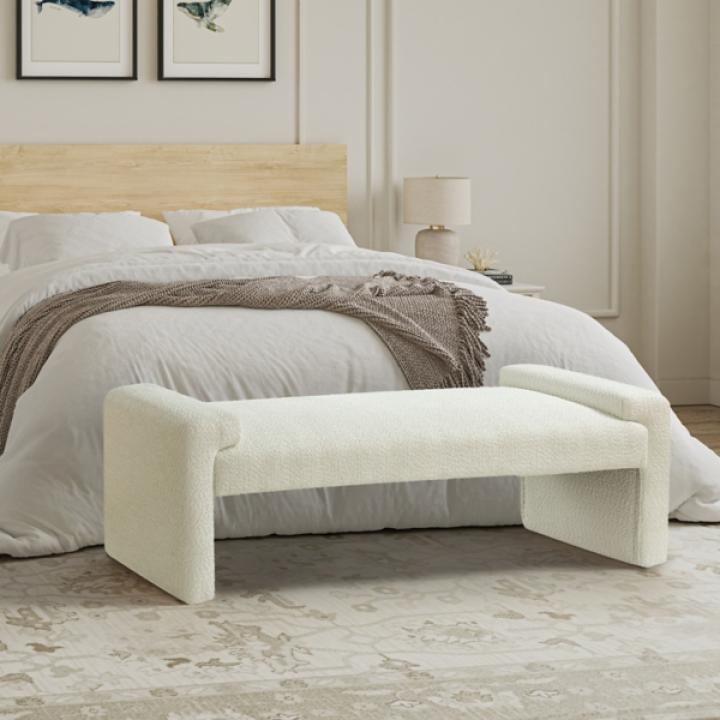 Ivory Severin Upholstered Bench