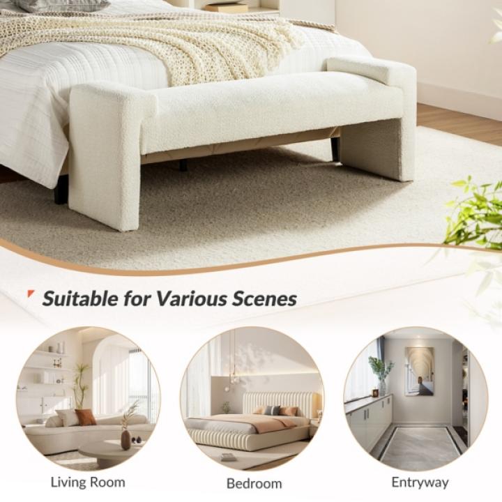 Ivory Severin Upholstered Bench