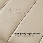 Beige Faux Leather Lauren Metal Bench