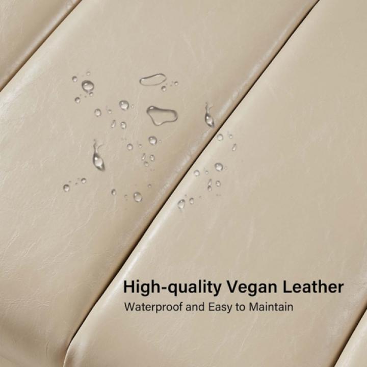 Beige Faux Leather Lauren Metal Bench