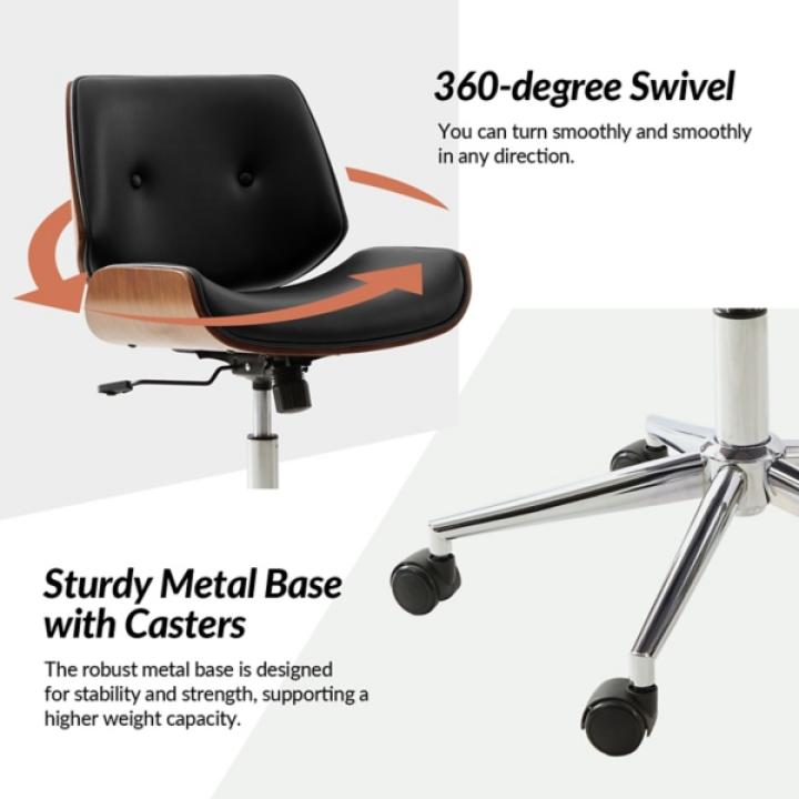 Black Faux Leather Molly Office Chair
