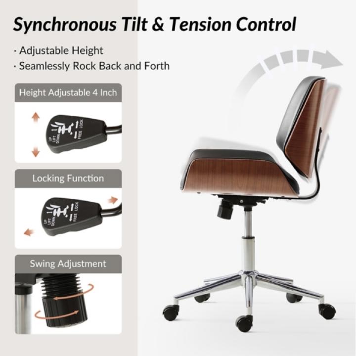 Black Faux Leather Molly Office Chair